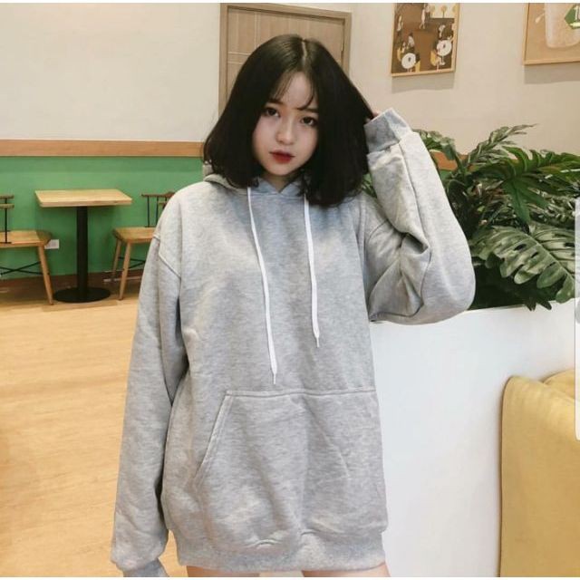 [FREESHIP] áo hoodie xám trơn unisex - áo khoác nỉ bông hoodie basic gray | BigBuy360 - bigbuy360.vn