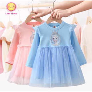 Váy Elsa dễ thương cho bé - Váy Elsa lót nỉ siêu ấm cho bé