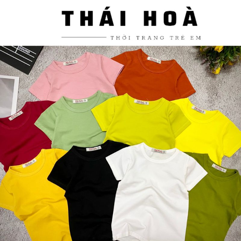 Áo thun trơn trẻ em  NHIỀU MÀU  áo phông trơn bé trai và bé gái 7_20kg chất cotton 4 chiều mềm mịn