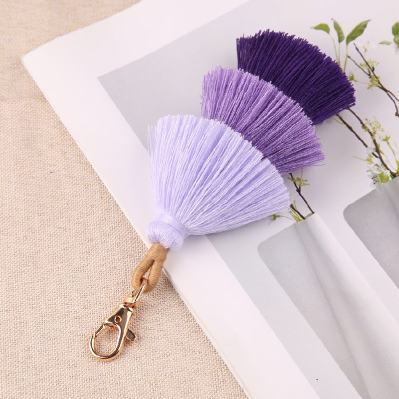 Móc Khóa Tua Rua Nhiều Màu Sắc Phong Cách Boho