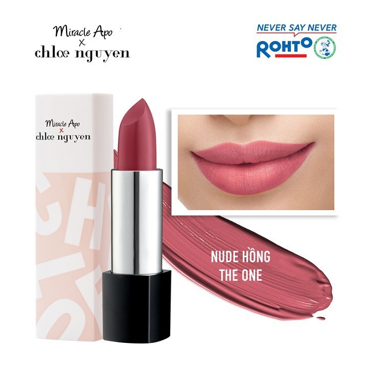 Son thỏi lì Miracle Apo x Chloe Nguyễn Holiday Collection Lipstick The One 4g - Nude Hồng