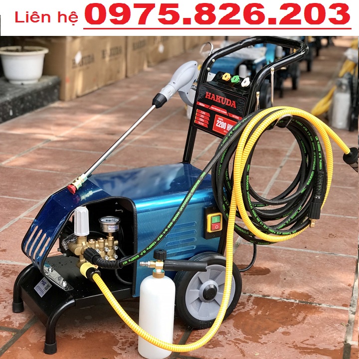 - Máy Rửa Xe Cao Áp 2.2Kw Hakuda 2200 HKD, Hàng Chính Hãng 2022, Máy Rửa Xe Công Nghiệp Hakuda 2.2Kw Dây 15M