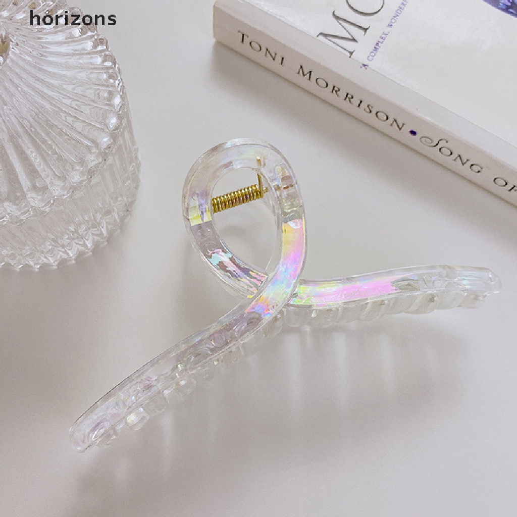 Kẹp Tóc Càng Cua Bằng Acrylic Màu Sắc Retro Pháp