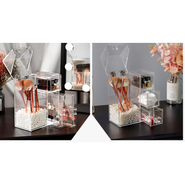 HỘP ĐỰNG CỌ TRANG ĐIỂM ĐỀ BÀN TIỆN LỢI