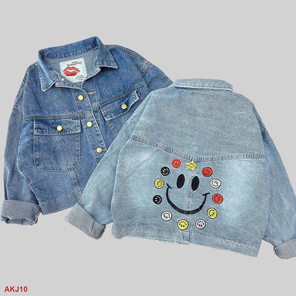 ÁO KHOÁC JEAN CAO CẤP MẶT CƯỜI AKJ10 - Hí Shop
