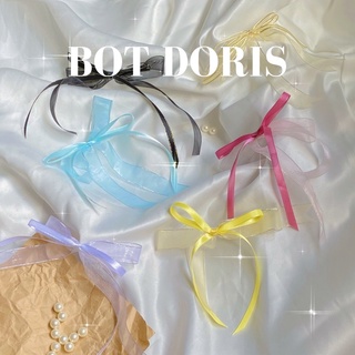 Cột tóc ruy băng hình nơ nhiều màu dễ thương phong cách Hàn Quốc