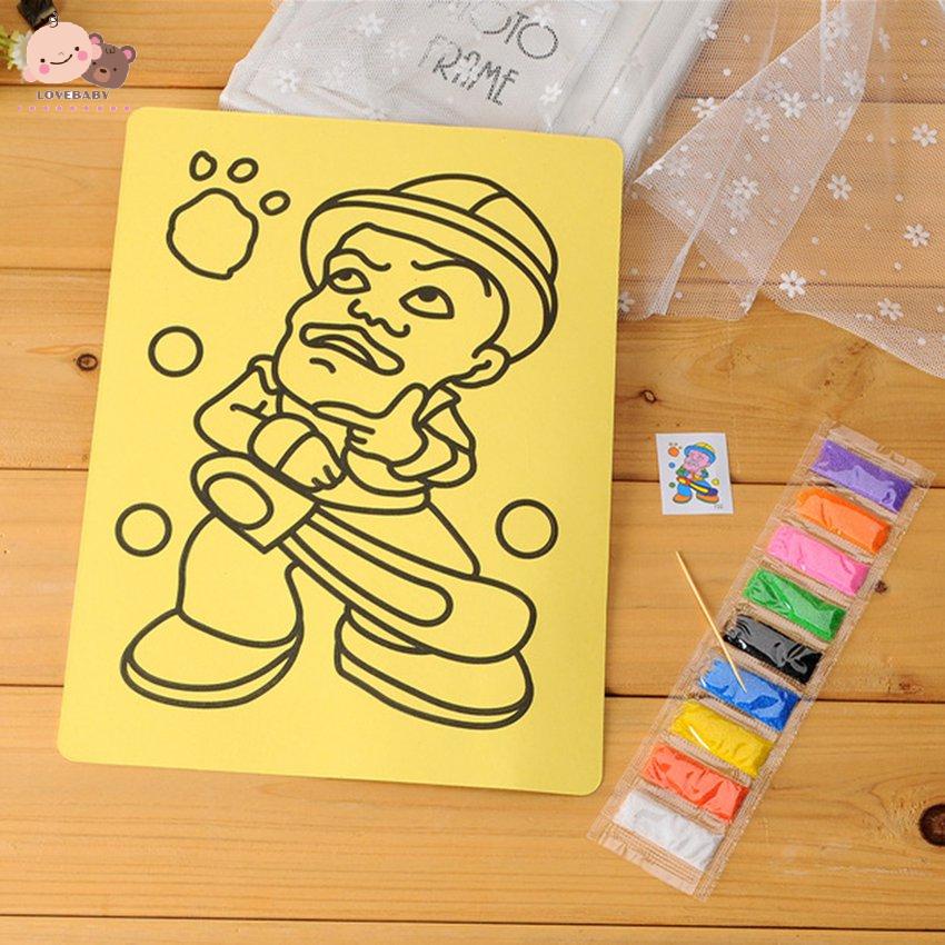 [HOT]Children Cartoon Handmade Sand Painting Learning Education DIY Drawing Toys