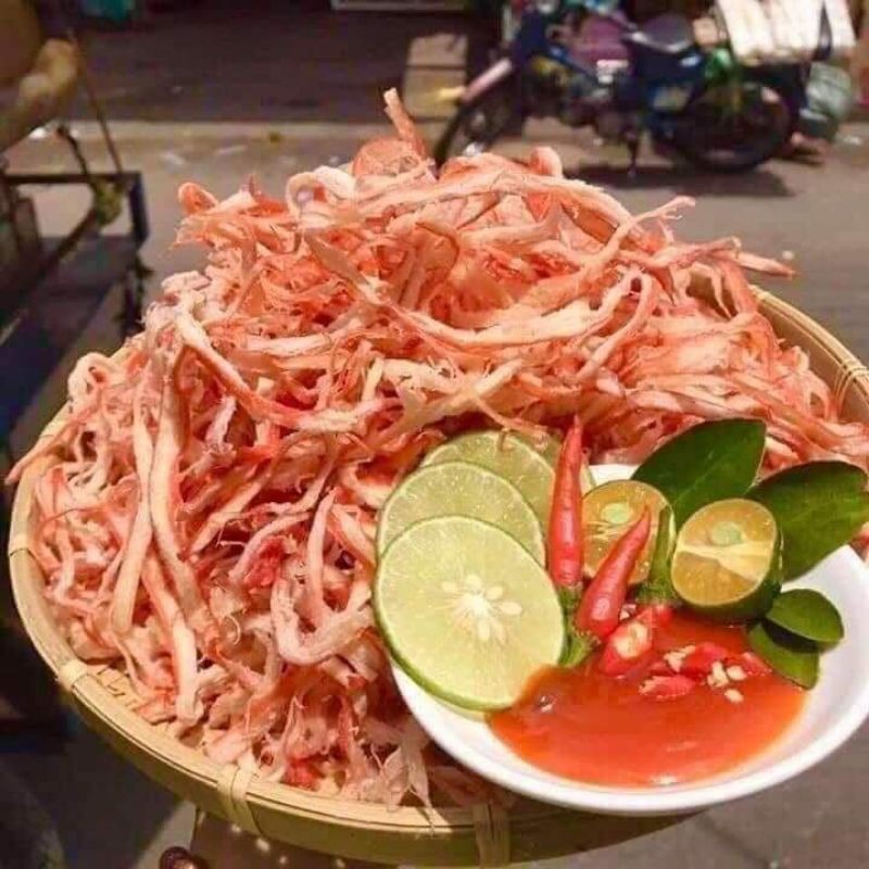 Mực xé hấp dừa