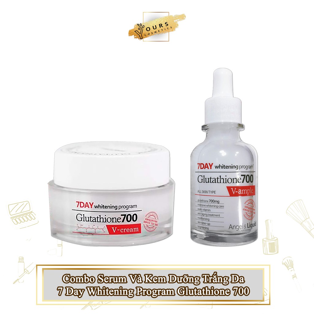 [Phân Phối] Combo Serum Huyết Thanh và Kem Dưỡng Trắng Da 7 Day Whitening Program