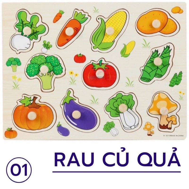 Bảng Núm Gỗ Loại 1 DÀY DẶN Cho Bé, Nhiều chủ đề Giúp Nhận biết thế giới xung quanh