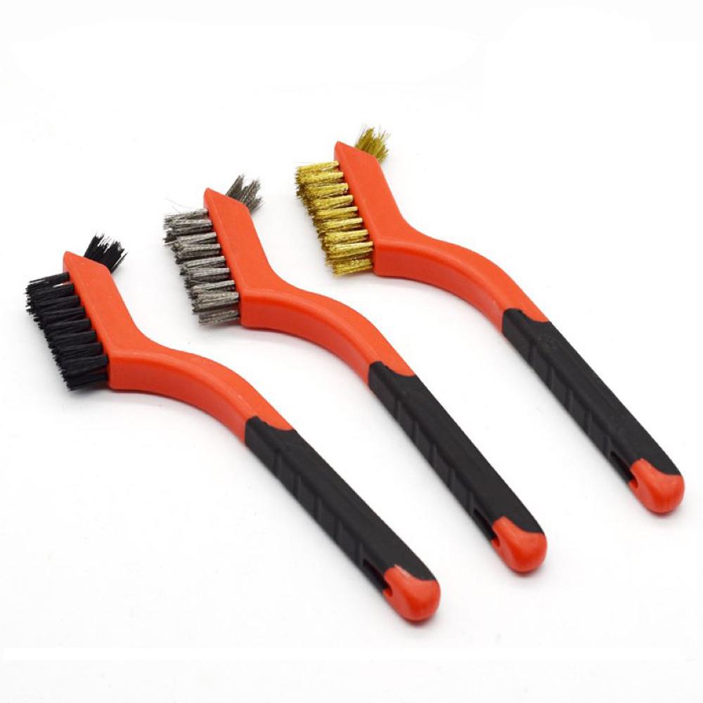Bàn Chải Sợi Nylon Tay Cầm Cong Bằng Đồng Thau Dùng Chà Rửa Khử Nhiễm Mạnh