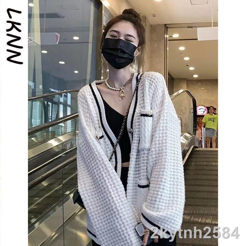 ✢Mùa hè 2022 mới thoải mái và mềm mại áo khoác dệt kim loại nhỏ có hương thơm rộng rãi và mỏng