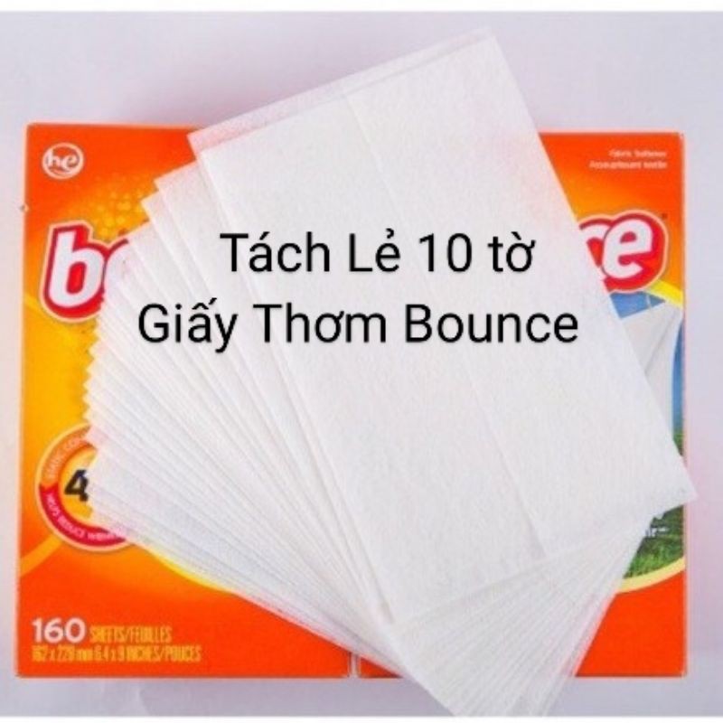 [ Tách lẻ 10 tờ ] Giấy thơm Bounce của Mỹ - tách lẻ 10 tờ