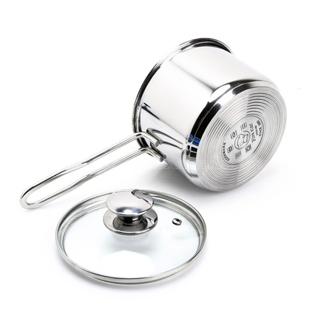 SALE RẺ_ Quánh nấu cháo, nấu bột inox 430 Fivestar nắp kính_ size 12cm_đun được bếp từ, bếp gas, bếp hồng ngoại freeship