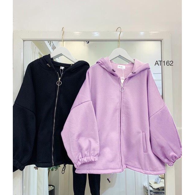 ÁO HOODIE - ÁO KHOÁC NỈ NGOẠI Form Dơi Lửng (Kèm Video Ảnh Thật - HD1250 - Khoen Dây Kéo)