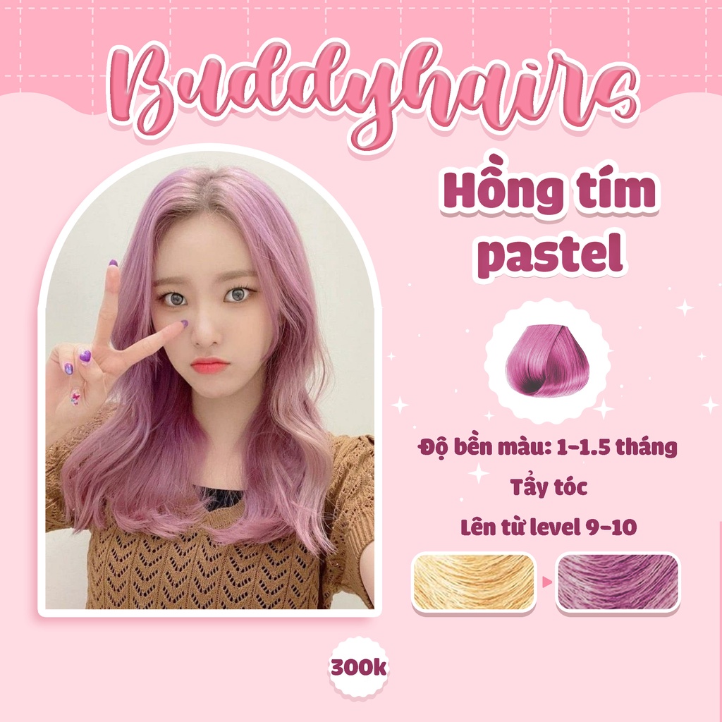 Thuốc nhuộm tóc Hồng tím pastel / Hồng tím khói cần dùng Thuốc tẩy tóc của Buddyhairs, Buddyhair, Buddy.hairs