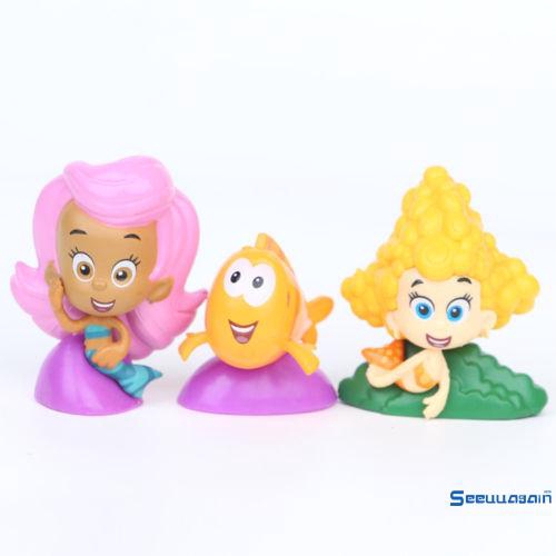 Bộ 12 tượng action figure hình hoạt hình Bubble Guppies Gil Molly Nonny Vinyl