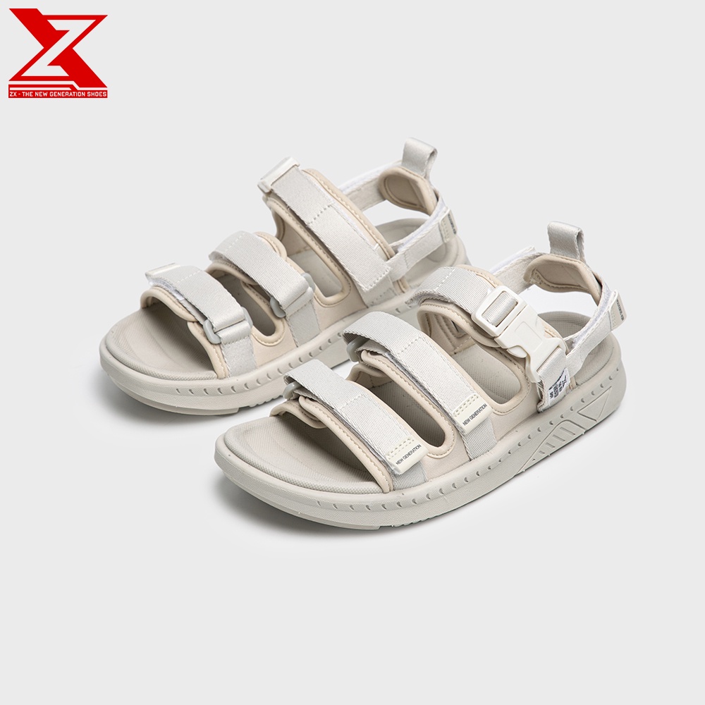 Sandal ZX Unisex ZX 3715 Light Cream 3 quai khóa cài, quai sau có thể tháo rời, đế Phylon 3 lớp chống mòn chống trơn