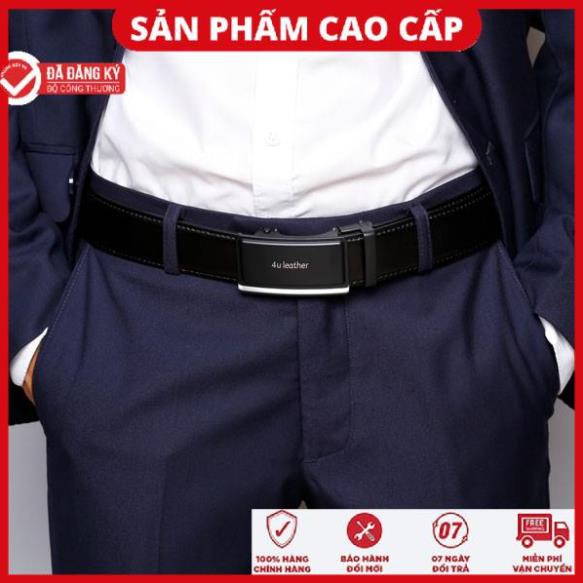 Thắt Lưng Nam Da Bò Đầu Khóa 4U Lịch Lãm T221 (đen - nâu)