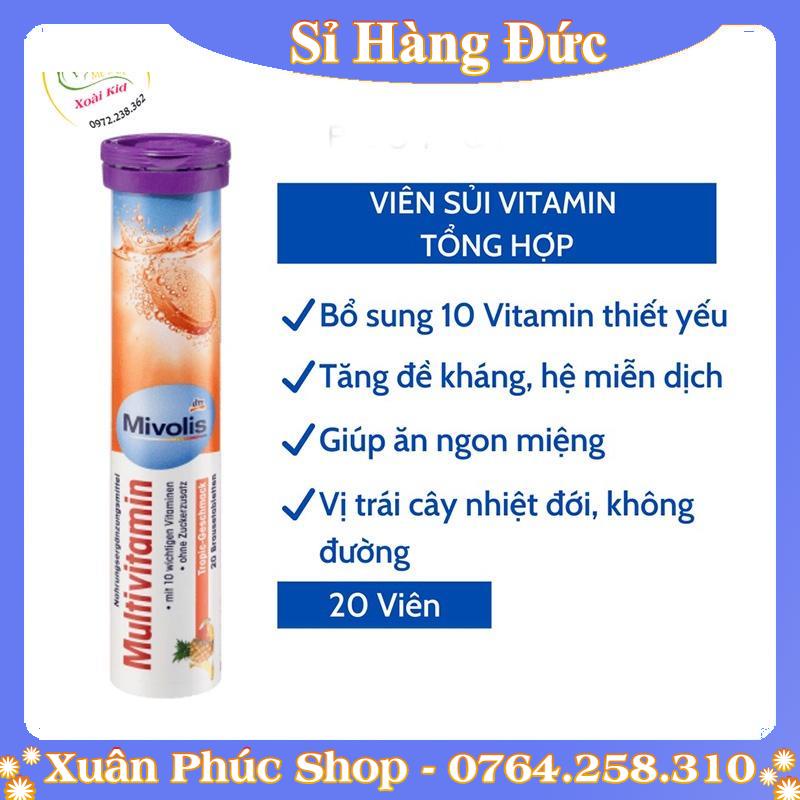 Viên Sủi Mivolis Vitamin C và các vị khác Hỗ trợ tăng cường hệ miễn dịch 20 Viên của Đức