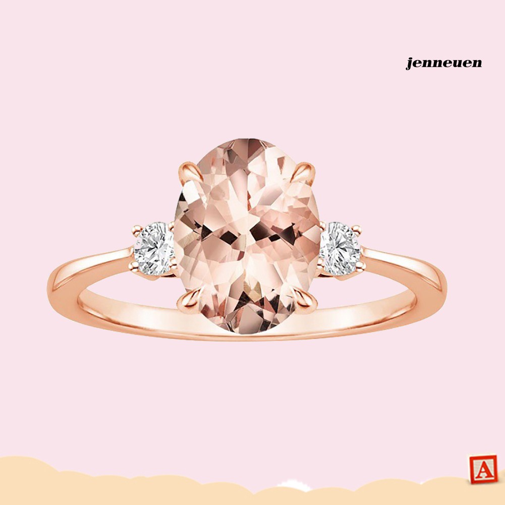 Nhẫn Hợp Kim Đính Đá Morganite Thời Trang Cho Nữ
