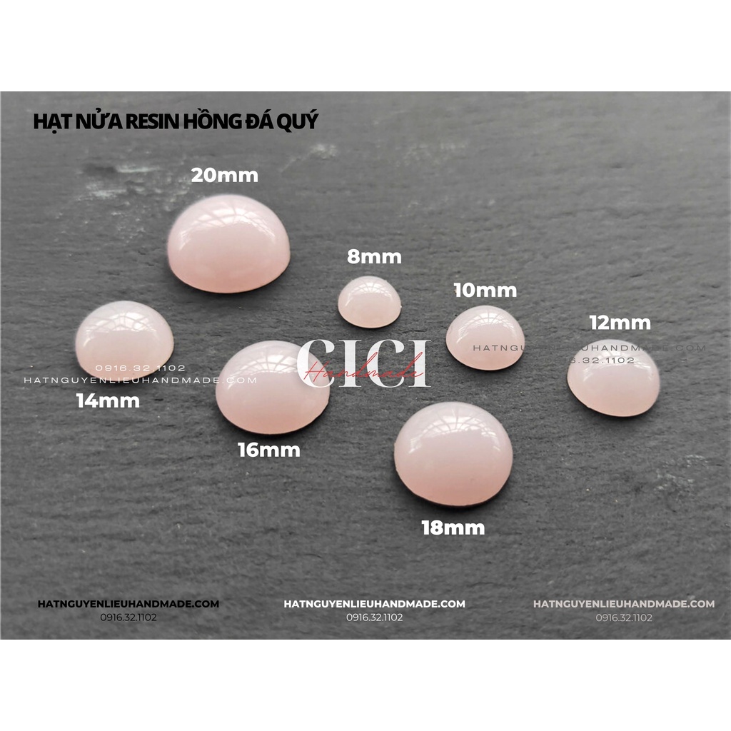 Túi 10 Hạt nửa resin trắng hồng xà cừ cao cấp 8-14mm Cici Handmade phụ kiện handmade tự làm kẹp tóc cài áo nguyên liệu