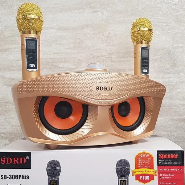 Loa Karaoke Bluetooth Di Động  SDRD SD 306 Plus Loa kèm 2 micro hát karaoke Không dây- Phiên Bản Nâng cấp