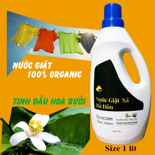 SHIP LẸ ! Nước giặt xả hữu cơ bồ hòn Ecocare tinh dầu bưởi 1 lít