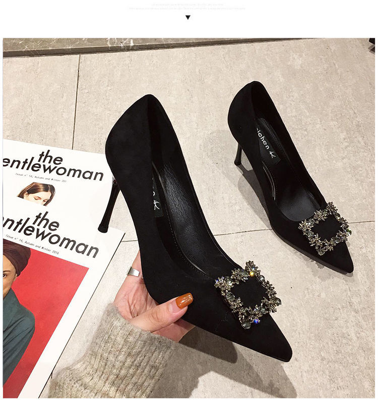 Giày Cao Gót Mũi Nhọn Kiểu Pháp Thời Trang Xuân Thu 2021 Dành Cho Nữ