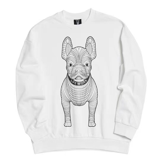Áo sweater dolce in hình chó pug nỉ cotton hàn quốc full size đến xxl trắng đen
