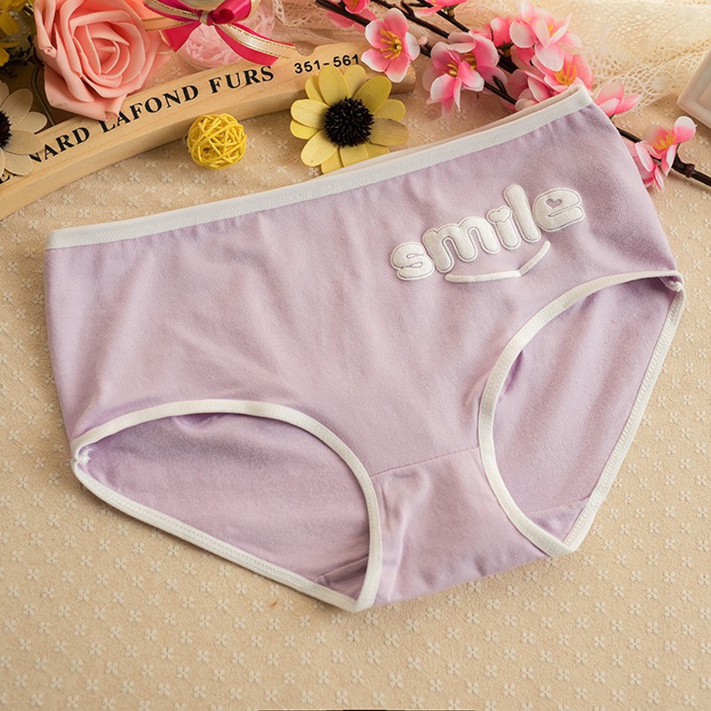 Quần lót nữ chất cotton đẹp QN.05 nhiều màu in chữ đẹp trẻ trung cho chị em - Ảnh shop chụp