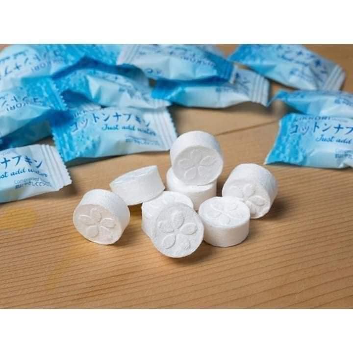 Túi 50 Khăn GIẤY NÉN đa năng Nhật Bản tiện lợi, an toàn