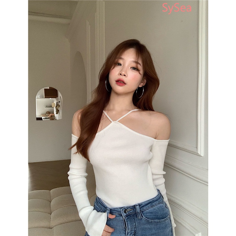 Áo trễ vai tay dài form ôm dáng thời trang mùa thu cho nữ