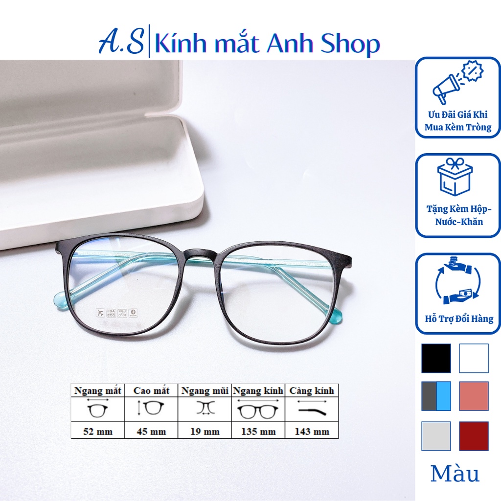 Kính vuông nam nữ chất liệu nhựa dẻo kiểu dáng trẻ trung 8251