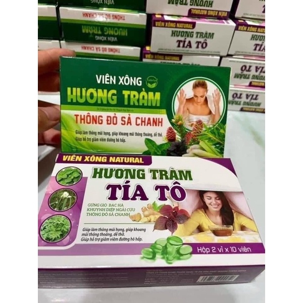 Viên Xông Mũi Họng Hương Tràm Thông Đỏ Sả Chanh Hộp 20 viên