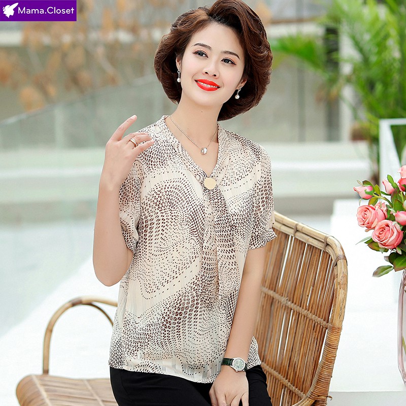 #X806 ÁO VOAN TAY NGẮN CHO MÙA HÈ TƯƠI MÁT DÀNH CHO NGƯỜI TRUNG NIÊN. MÓN QUÀ TẶNG Ý NGHĨA SIÊU ĐẸP, SIÊU HOT 2021