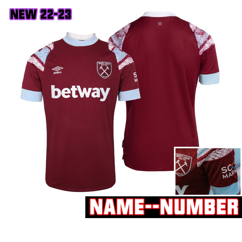 Áo Thun Số 22-23 Phiên Bản Fan - West Ham United