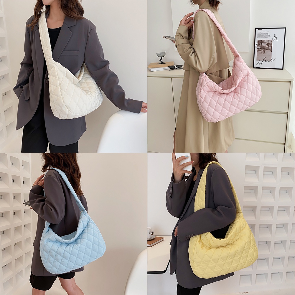 Túi đeo chéo họa tiết caro hình thoi nổi sành điệu thời trang cho nữ