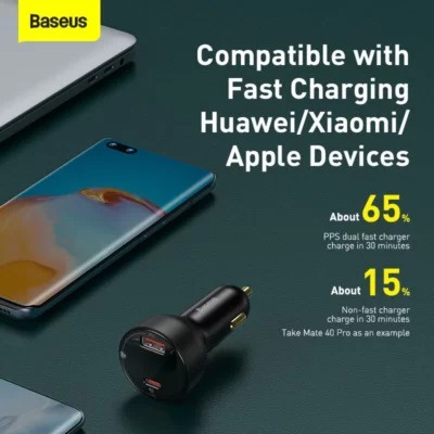 Tẩu sạc ô tô Baseus Supreme Digital Display PPS Dual Fast Charger Car sạc nhanh dùng cho ô tô