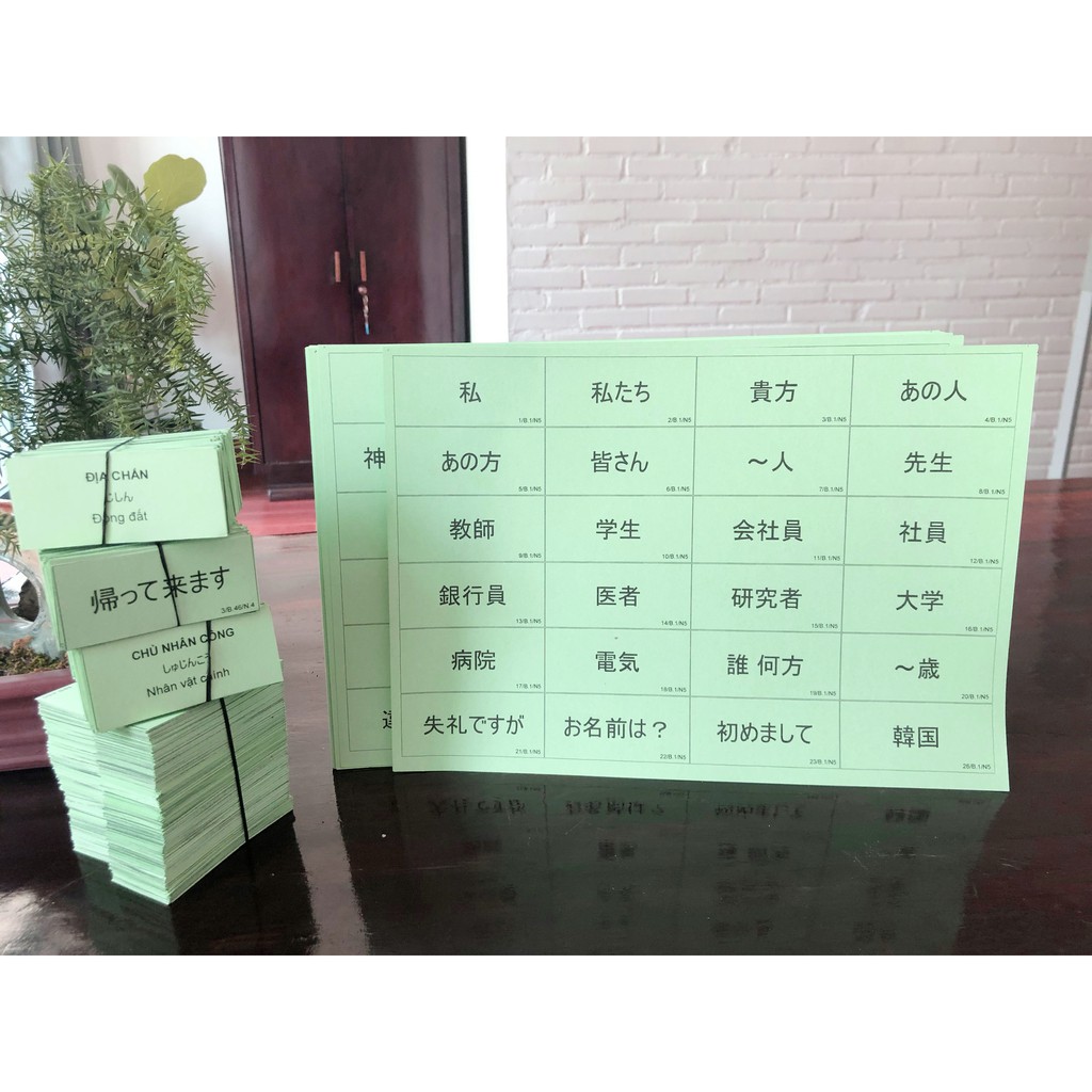 Bộ flashcard học từ vựng Kanji N5  Sách Minnano 1