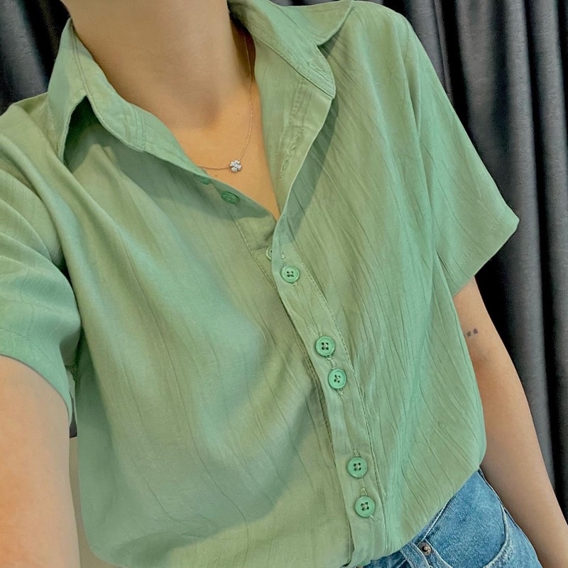 ÁO SƠ MI TAY NGẮN NÚT ĐÔI