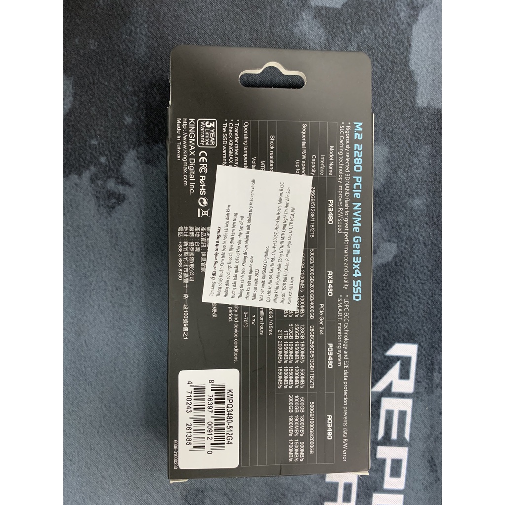 Bộ Nhớ  SSD Kingmax PQ3480 512GB M.2 PCIe
