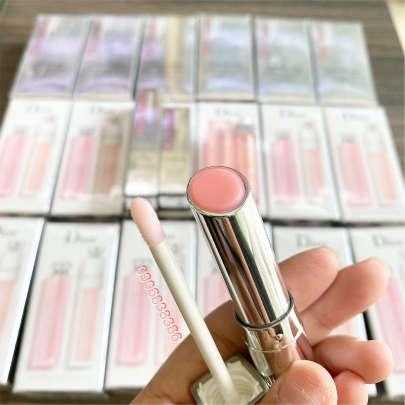 Set son dưỡng môi Dior Addict Lip Glow &amp; Lip Maximizer Duo màu 001
