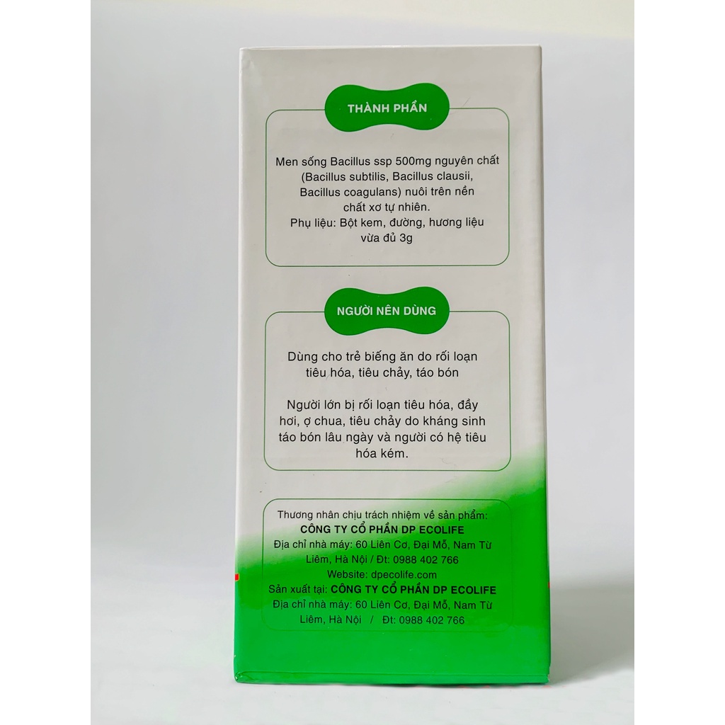 Men Sống Hữu Cơ Ecolife cho bé, men sống hữu cơ hỗ trợ đường tiêu hóa cho trẻ VIGOR toàn tâm