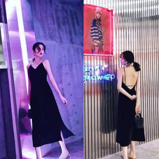Đầm maxi lửng hở lưng
