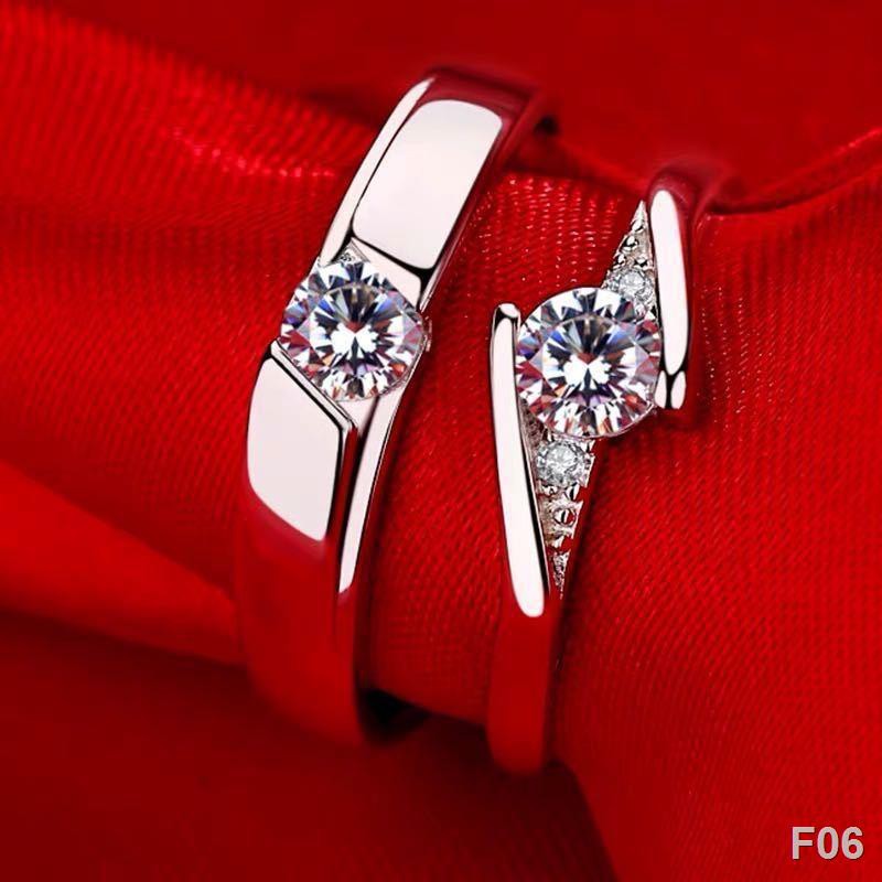 Nhẫn kim cương vàng trắng thật chính hãng Mozanstone nữ carat pt95 cưới nam và miệng trực tiếp cặp đôiF