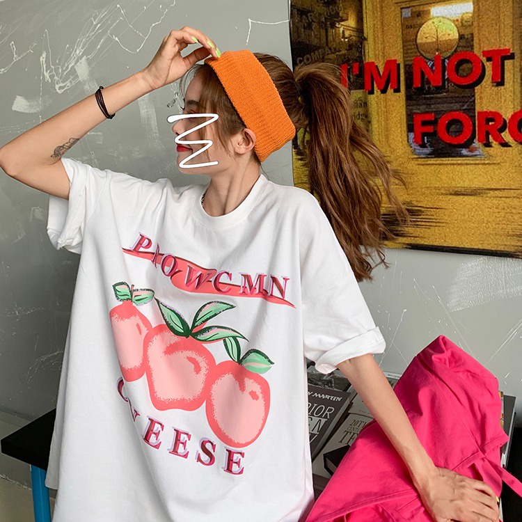 NRVP Áo Thun Mùa Hè Tay Cộc Oversize In Họa Tiết Phong Cách Hàn Quốc Cho Nam / Nữ