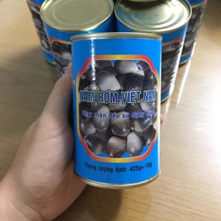 Nấm rơm đóng hộp , nấm rơm đen hộp 425g