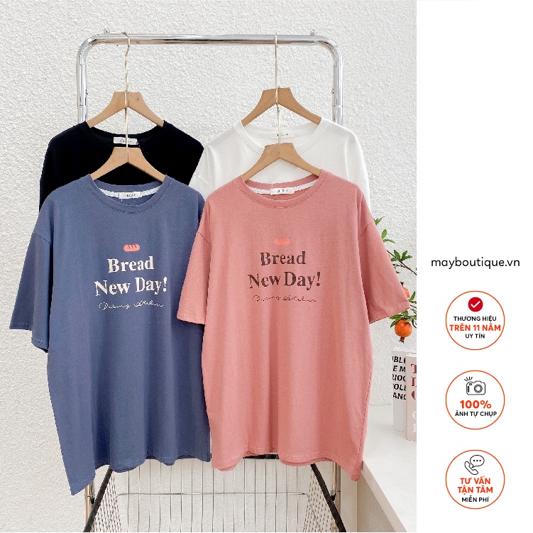 Áo thun nữ May Boutique Áo phông oversized in Bread new day ABS22A_101.008