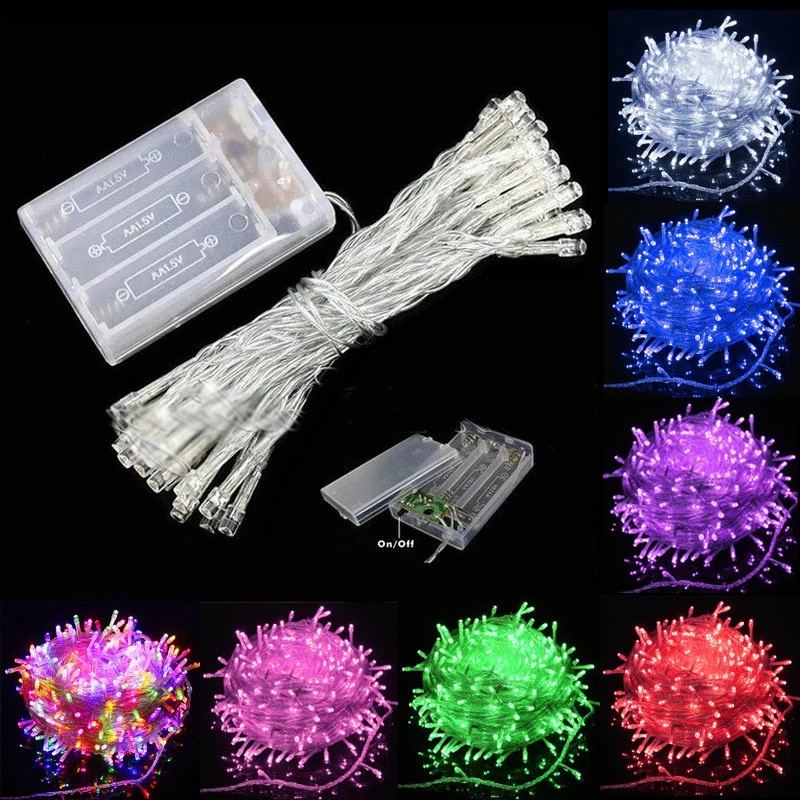 1M 2M 3M 4M 5M 10M LED String Lights/ Battery Powered LED Xmas Garland for Party Wedding Christmas Decoration